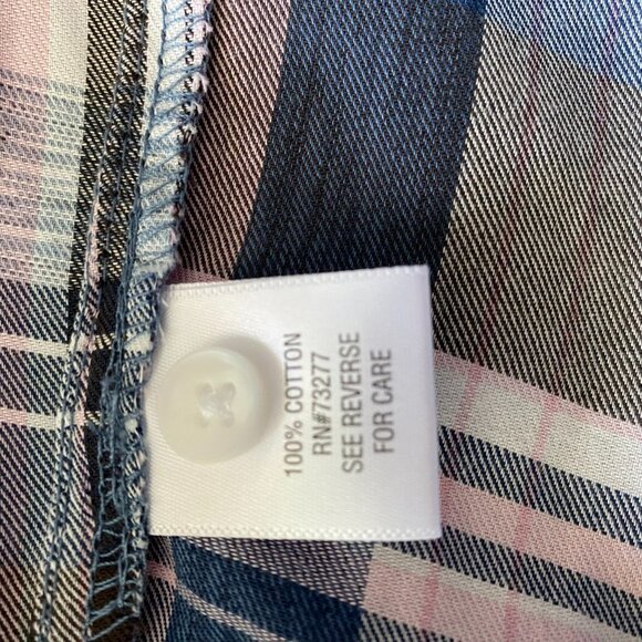 CROFT & BARROW WOMEN'S BUTTON UP PLAID SHIRT LONG SLEEVES POCKET COTTON M - Picture 5 of 5